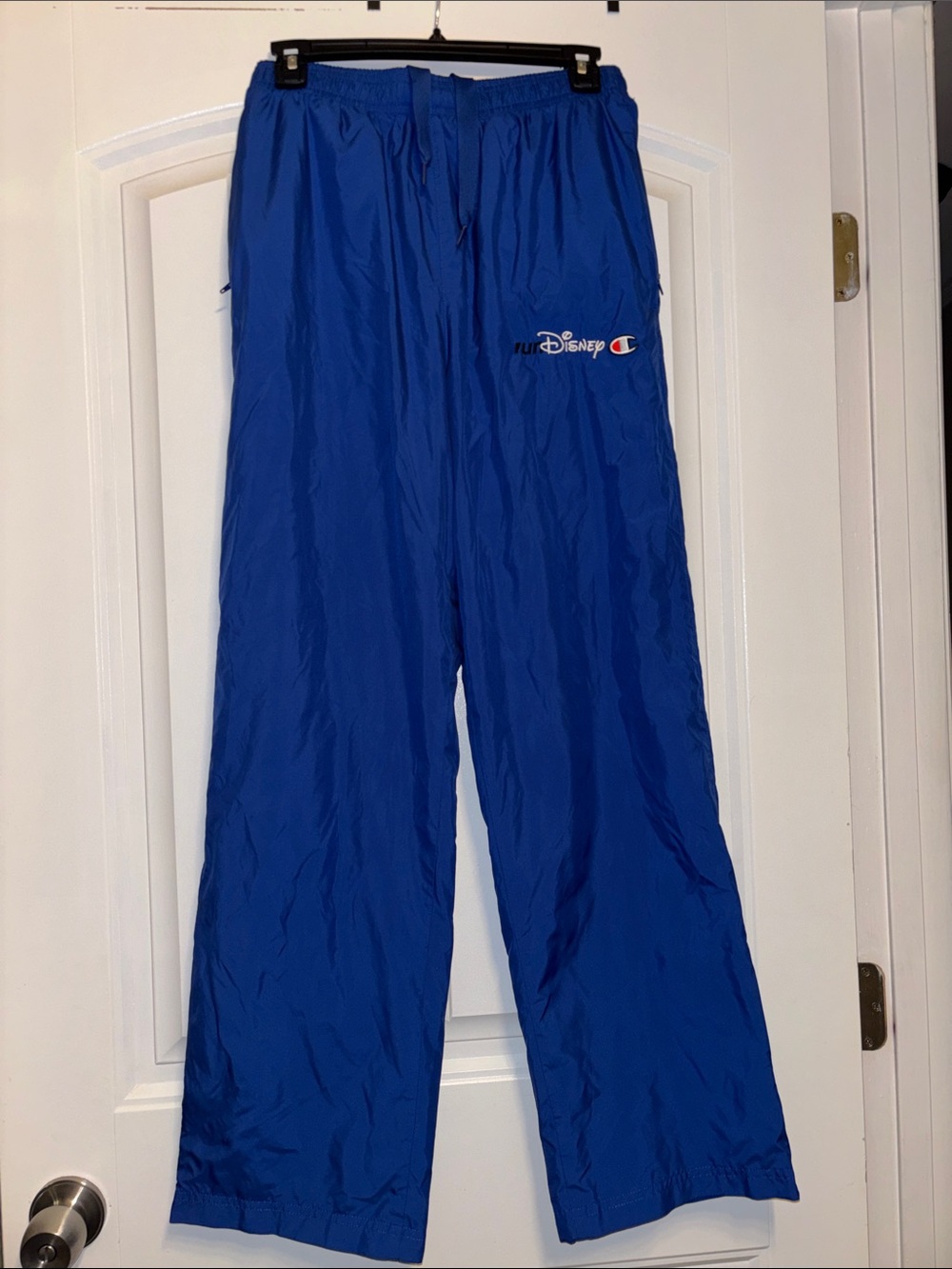 Champion Authentic Run Disney Wind Breaker Sweat Pants Royal Blue Size Small